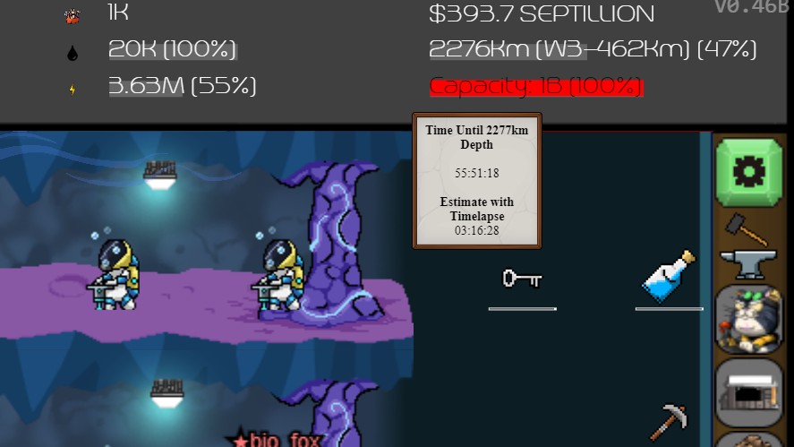 The time required to reach the next mineshaft layer in Mr. Mine