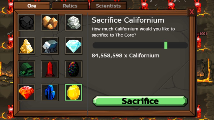 Sacrificing 85 millions Californium in Mr. Mine