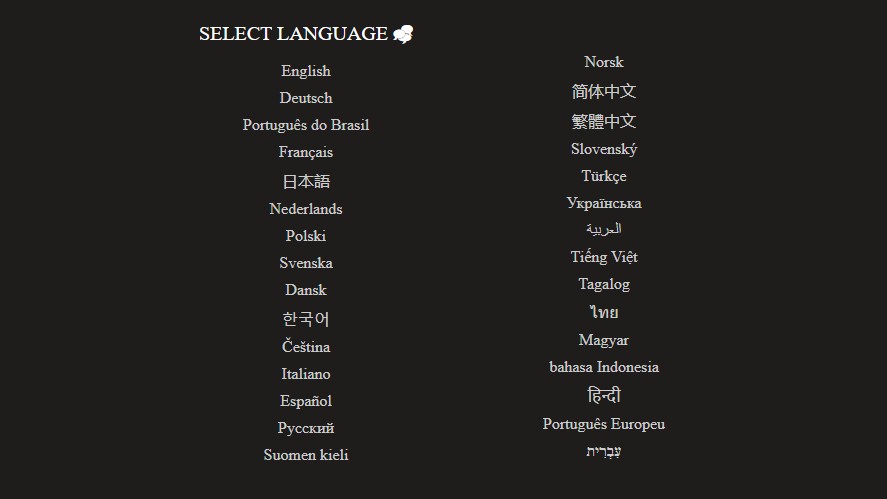All supported languages in Mr. Mine Idle