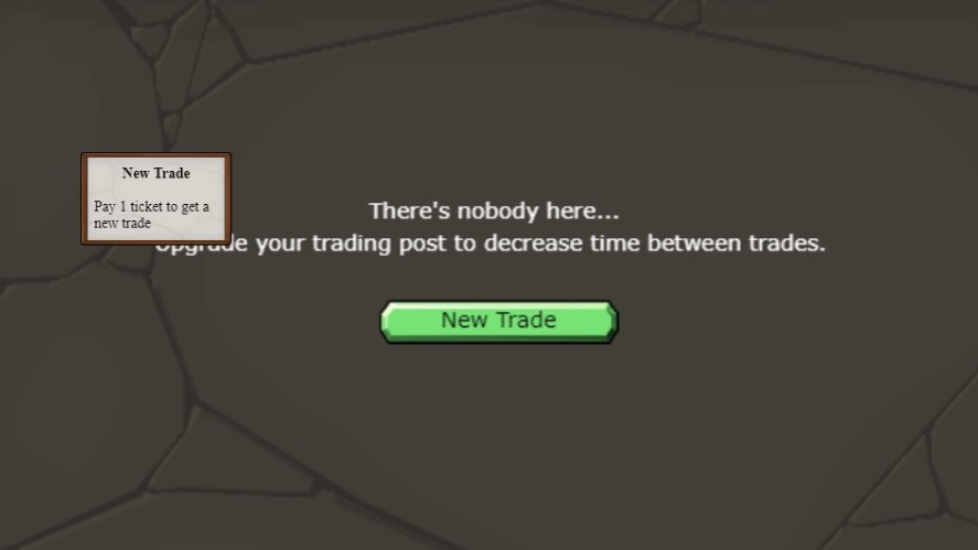 Using Mr. Mine tickets to refresh trading post
