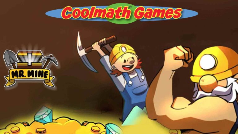 Mr Mine Idle Game Featured Image with Coolmathgames logo and Game Logo in JPEG