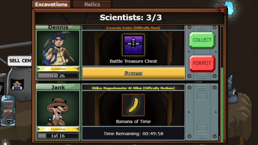 Scientists panel with completed excavations
