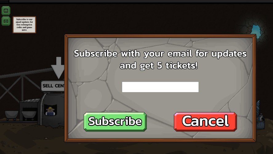 A button to subscribe to Mr. Mine email updates
