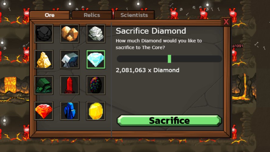 Sacrifice Materials in Mr. Mine