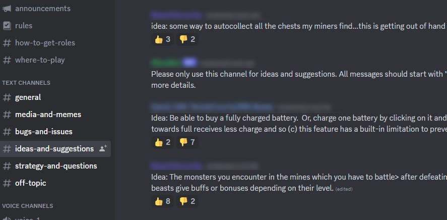 Community contributions for idle games