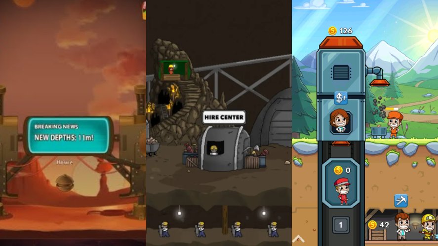 Mr. Mine, Idle Mining Tycoon, and Deep Town