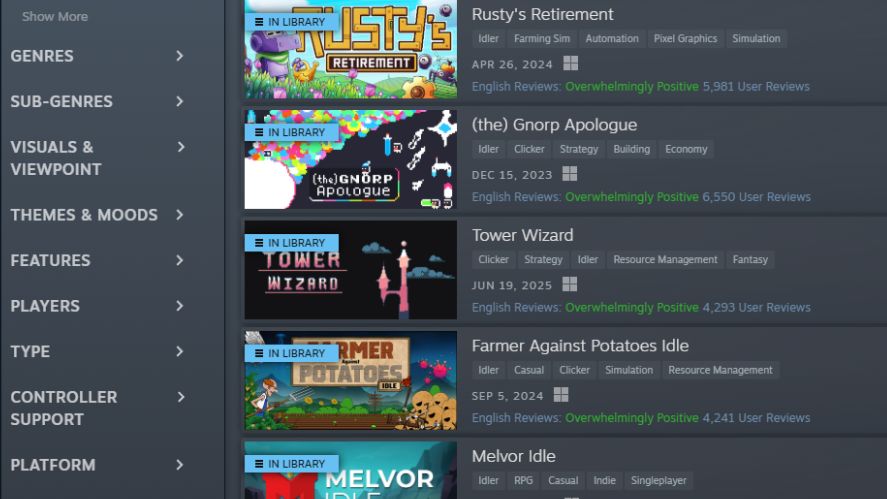 Different genres of Idle Clicker Games