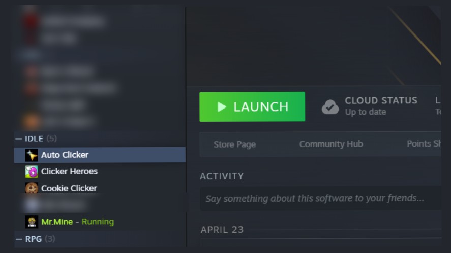 Launching Auto Clicker on Steam