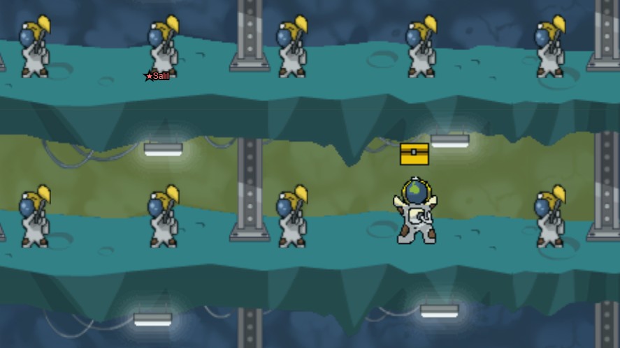 Gold chests spawn naturally from miners in the mineshaft in Mr. Mine