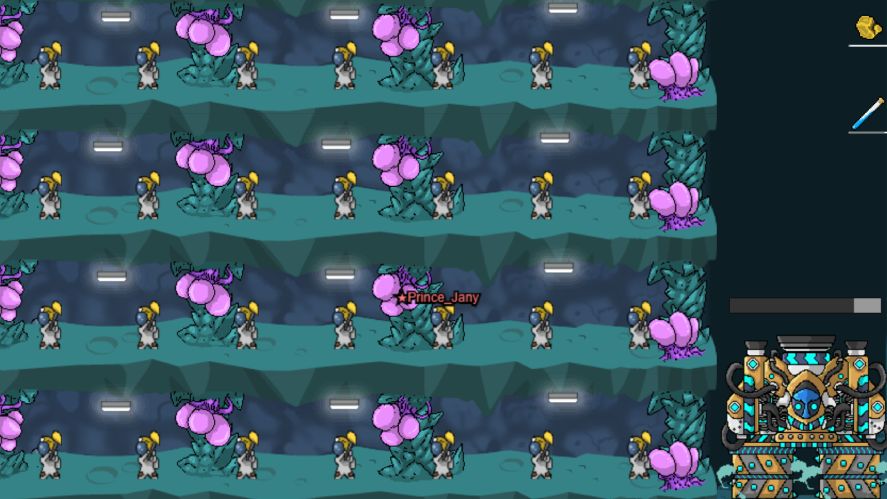 Mr. Mine mineshaft with a lot of miners and a drill