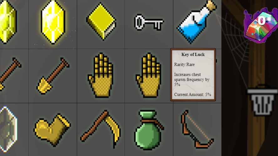 The Key of Luck relic in Mr. Mine