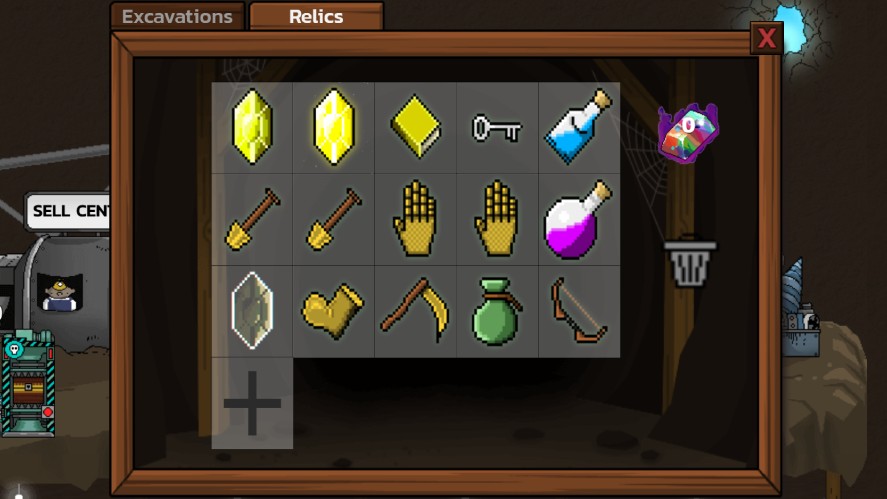 Buying relic slots with tickets in Mr. Mine