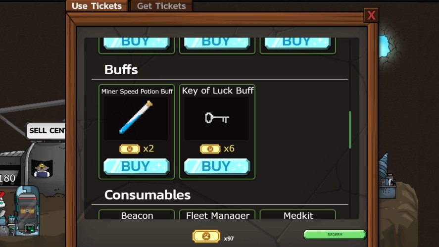 Using tickets to buy buffs