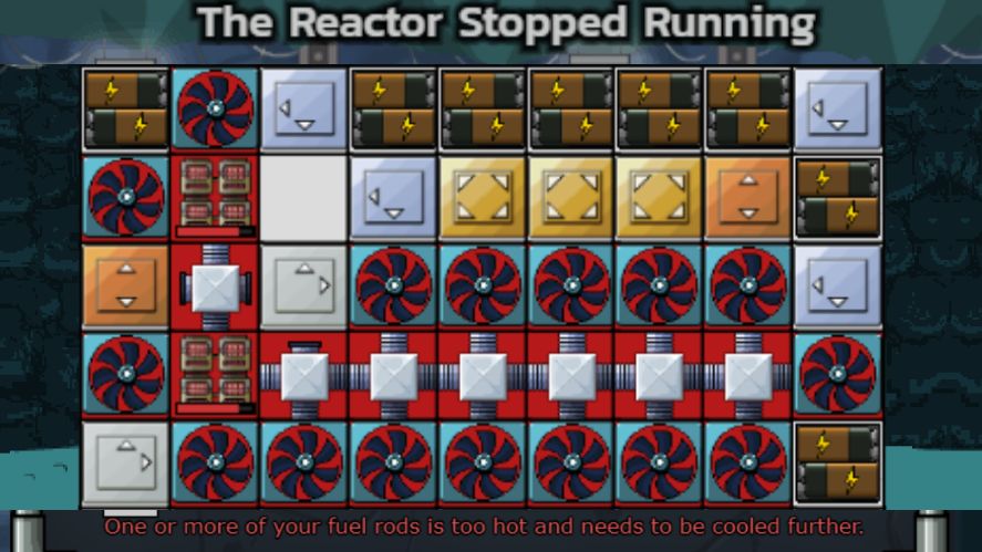 A heated nuclear reactor layout indicating by red components
