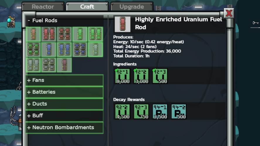 The Nuclear Reactor Components in Mr. Mine