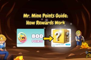 Alt text: Mr. Mine Points Guide featured image showing points being used for mystery rewards in the rewards system